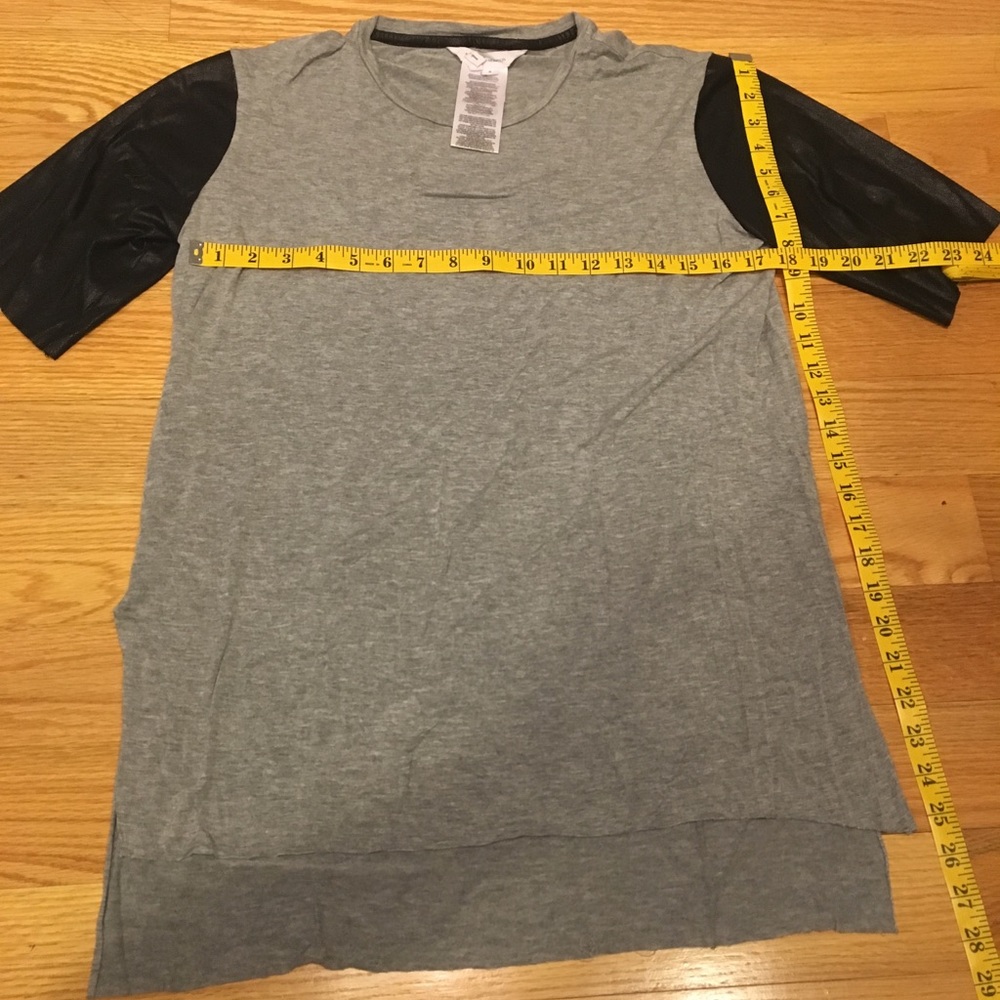 BCBGeneration Faux Leather Sleeve T-shirt